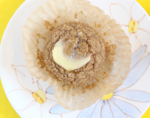 Peanut butter banana muffins made in the blender