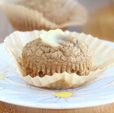 Vegan peanut butter muffins sweetened with banana and apple