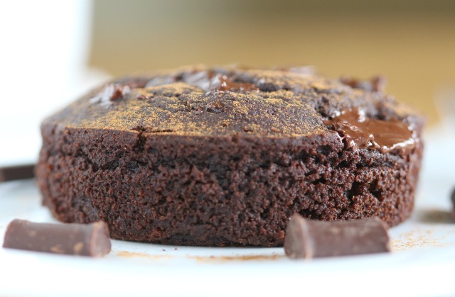 Oil-free chocolate cake with teff flour baked in the oven 