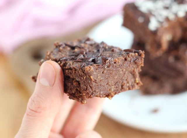 Gluten-free coconut brownies made with teff flour