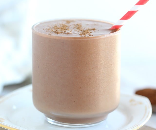 Healthy chocolate smoothie made with Sunbutter