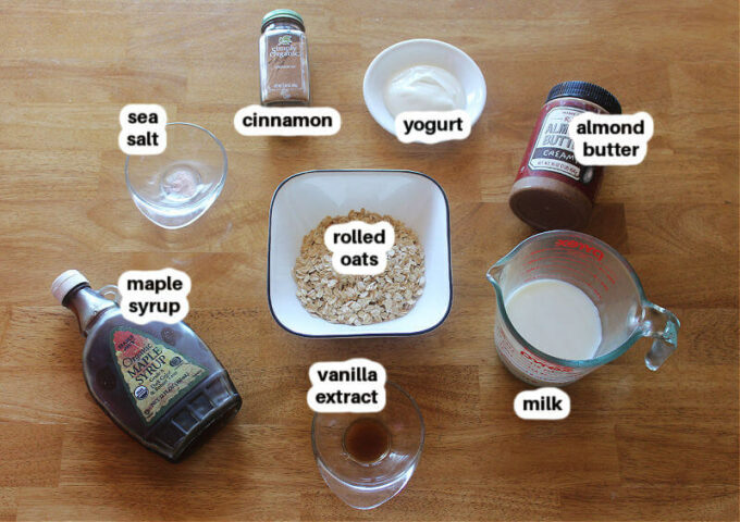 Cookie dough overnight oats ingredients.