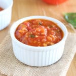 Fresh Roma tomato marinara sauce in a bowl