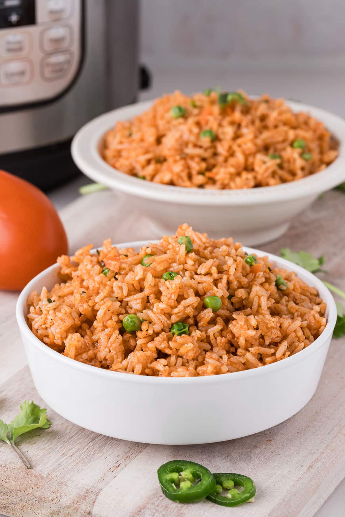 Two bowls of Mexican rice.