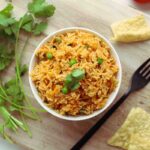 Mexican rice in a bowl.